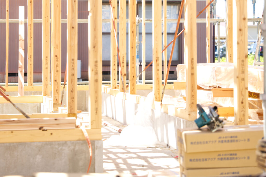 お家の骨組みが完成した全体図